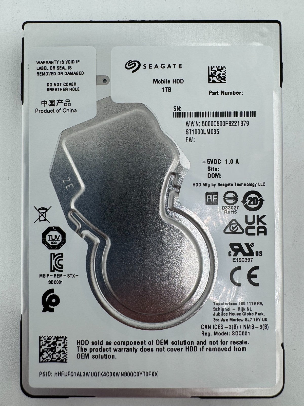 Seagate Mobile HDD ST1000LM035 - 1TB - 2,5 Zoll SATA3 Festplatte 7mm Bauhöhe