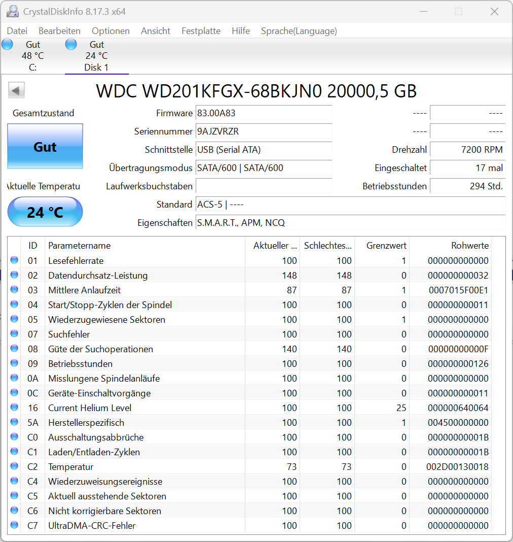Western Digital WD RED Pro WD201KFGX 20TB interne Festplatte 7200 RPM SATA3 -RZR