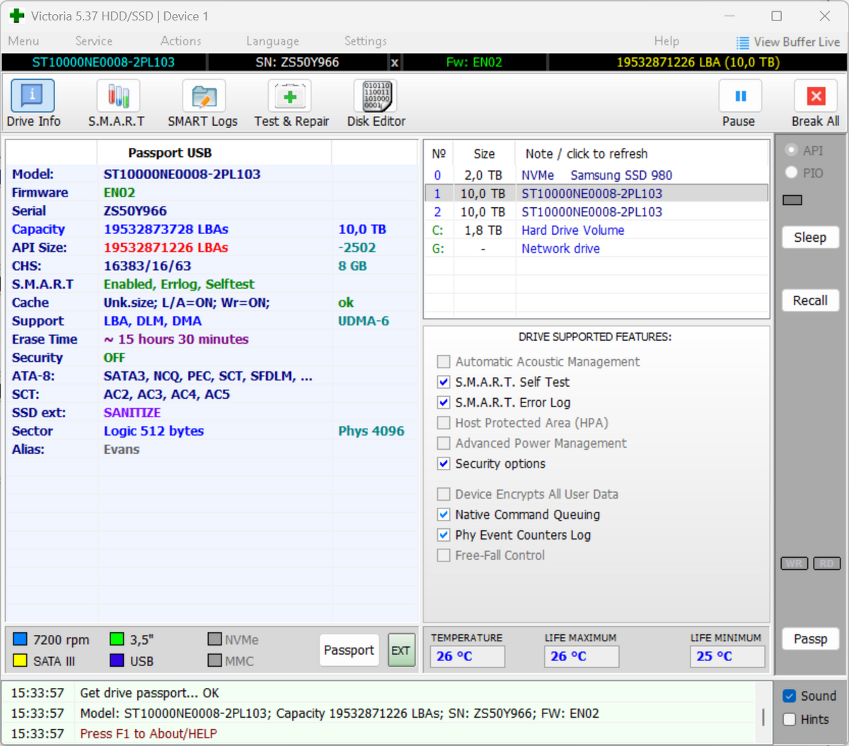 Seagate IronWolf Pro ST10000NE0008 NAS HDD - 10TB 3,5" Zoll SATA3 CMR 10 TB -966