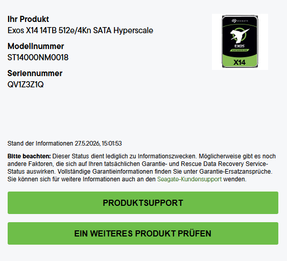 Seagate Exos X14 white label 14TB interne Festplatte ST14000NM0018 3,5" SATA3