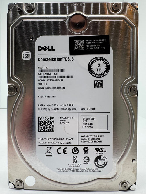 Dell Seagate Constellation ES.3 2TB Interne Festplatte ST2000NM0033 3,5" SATA3