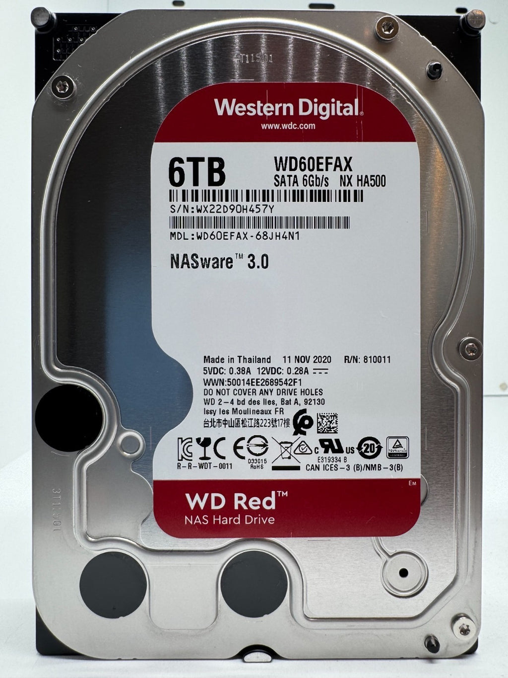 Western Digital WD RED WD60EFAX 6TB interne Festplatte 5400 RPM SATA3