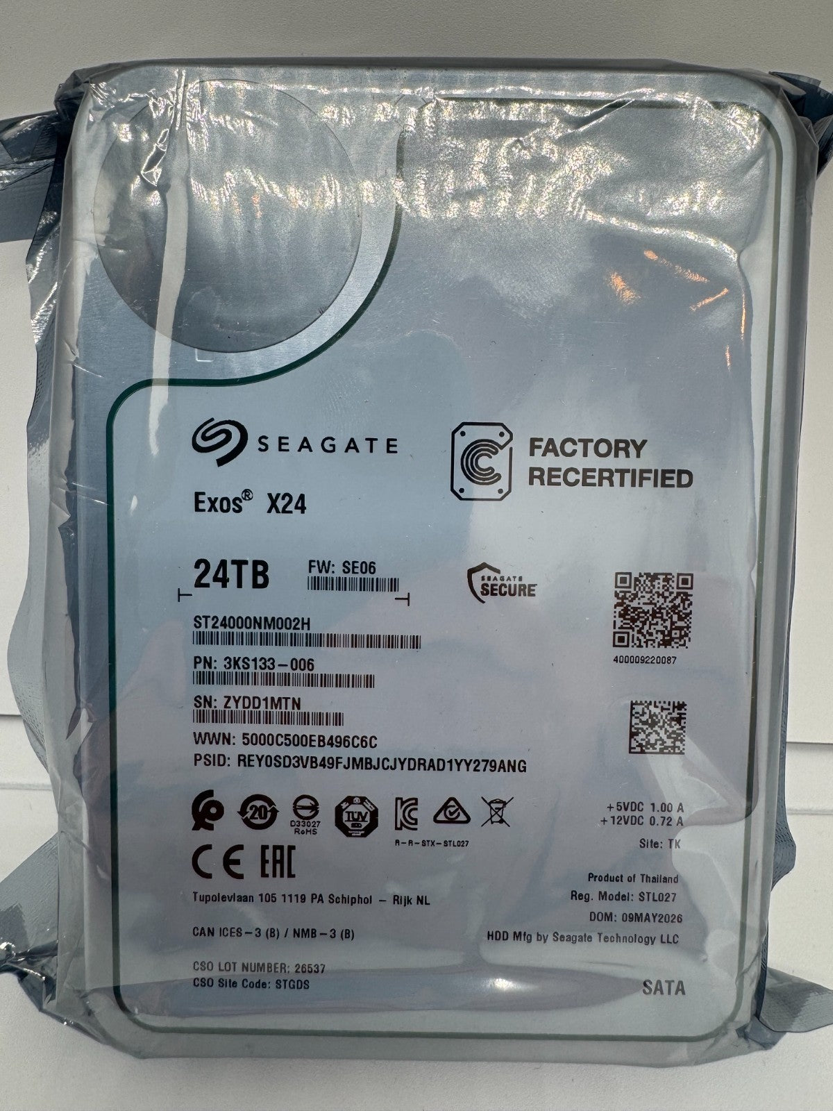 Seagate Exos X24 24TB interne Festplatte ST24000NM002H 3,5 Zoll SATA3 24 TB -MTN