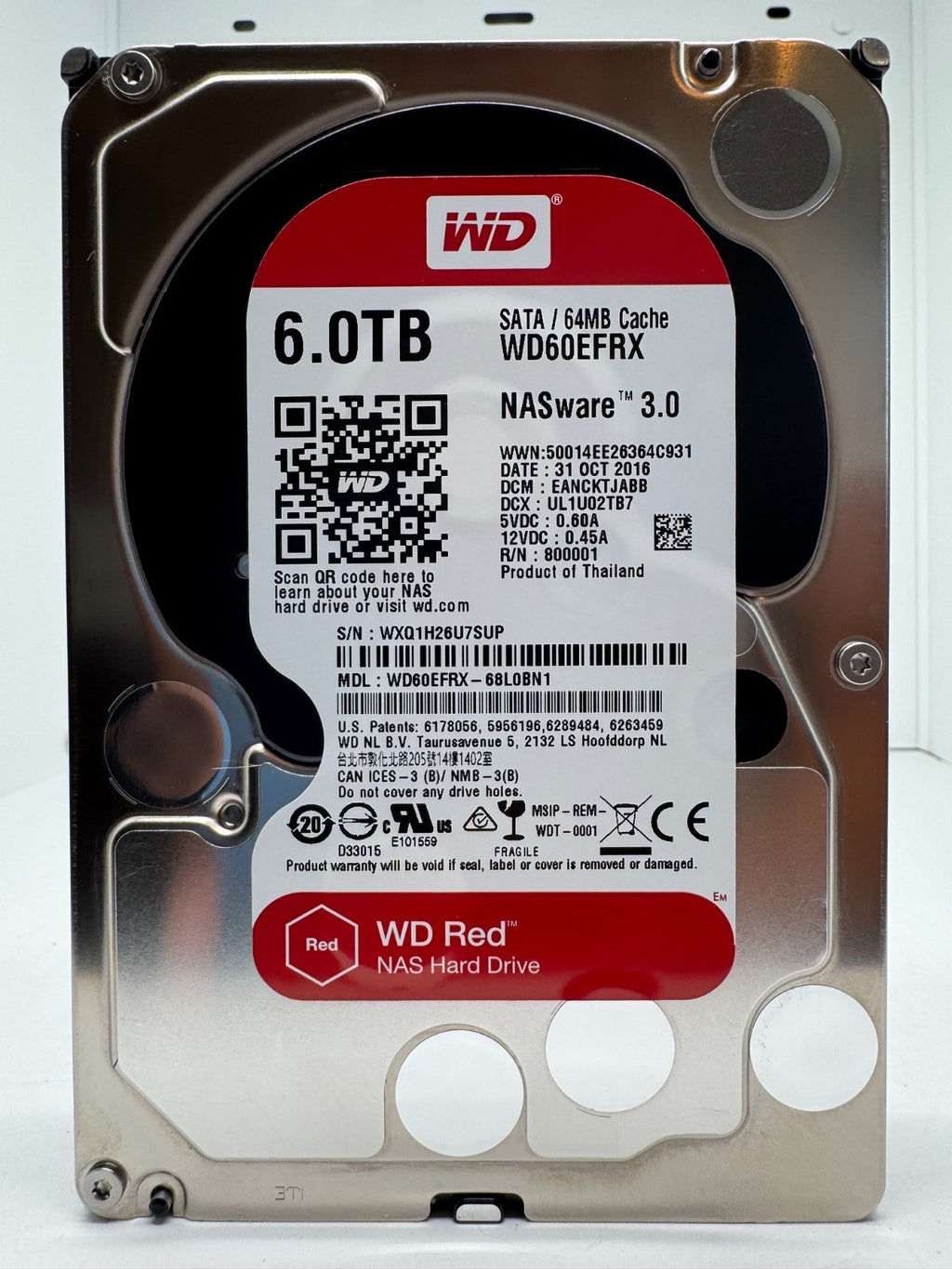 Western Digital WD RED WD60EFRX 68L0BN1 6TB interne Festplatte 5400UPM SATA3