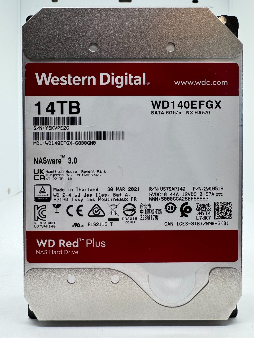 Western Digital WD RED Plus WD140EFGX 14TB interne Festplatte 7200 RPM SATA3
