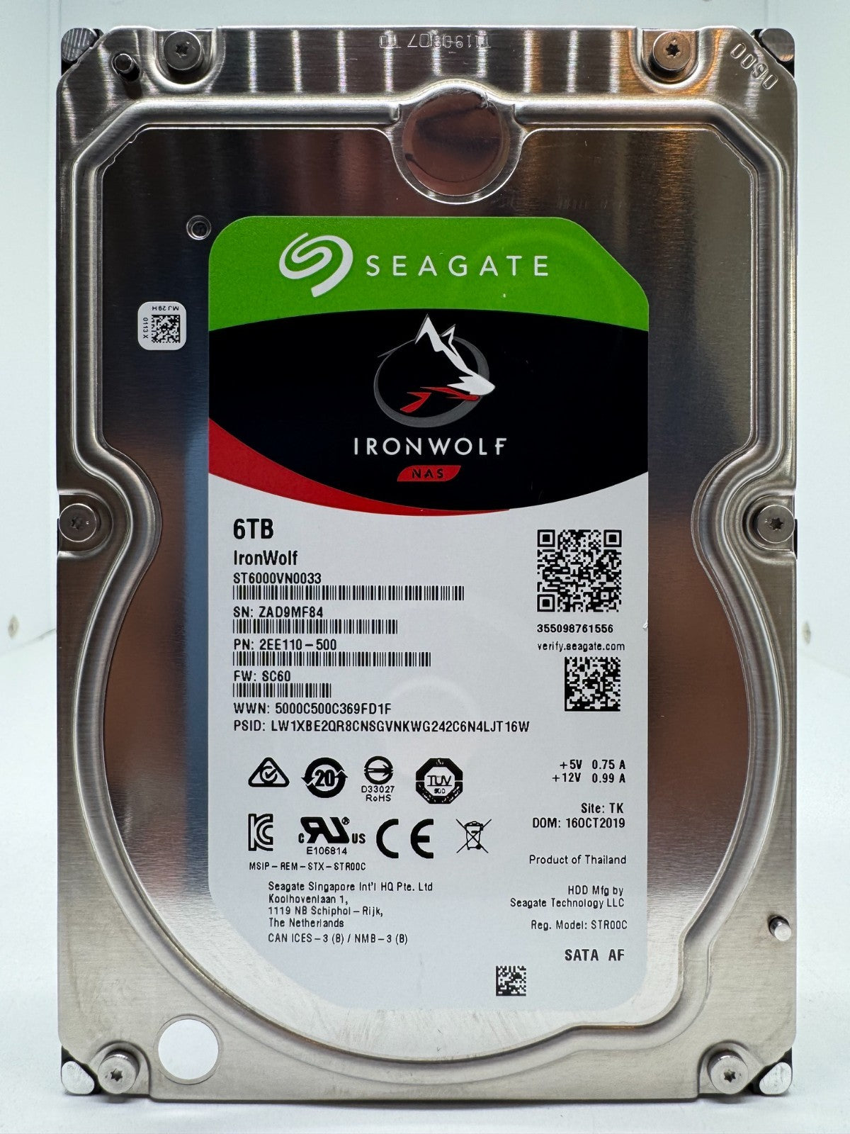 Seagate IronWolf ST6000VN0033 NAS HDD - 6TB 3,5 Zoll SATA3 CMR 6 TB