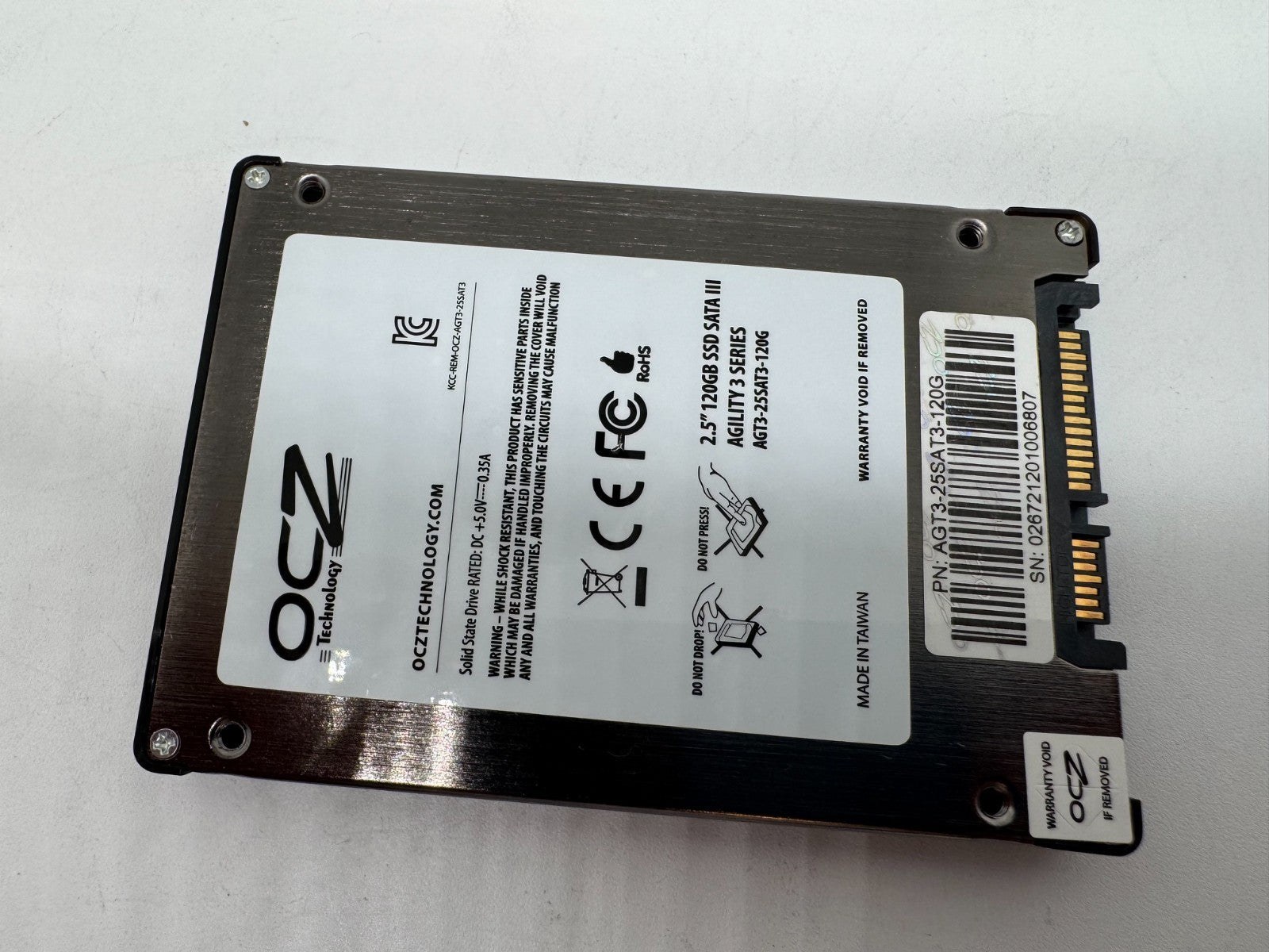 OCZ Agility 3 SSD Series interne Festplatte 2.5" SATA3 (AGT3-25SAT3-120G) - 100%