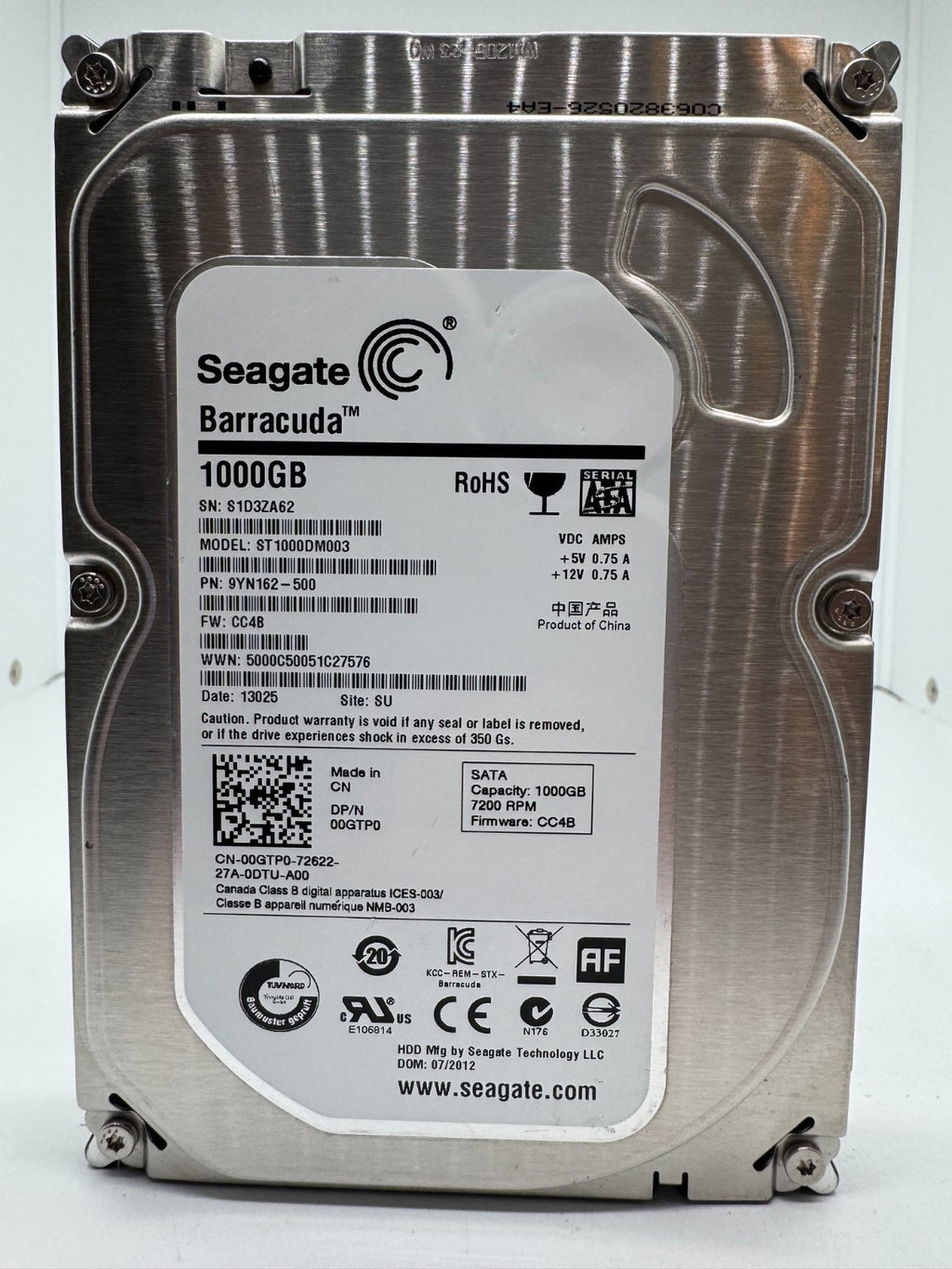 Seagate Barracuda ST1000DM003 Interne Festplatte 1TB 3,5" HDD SATA -A62
