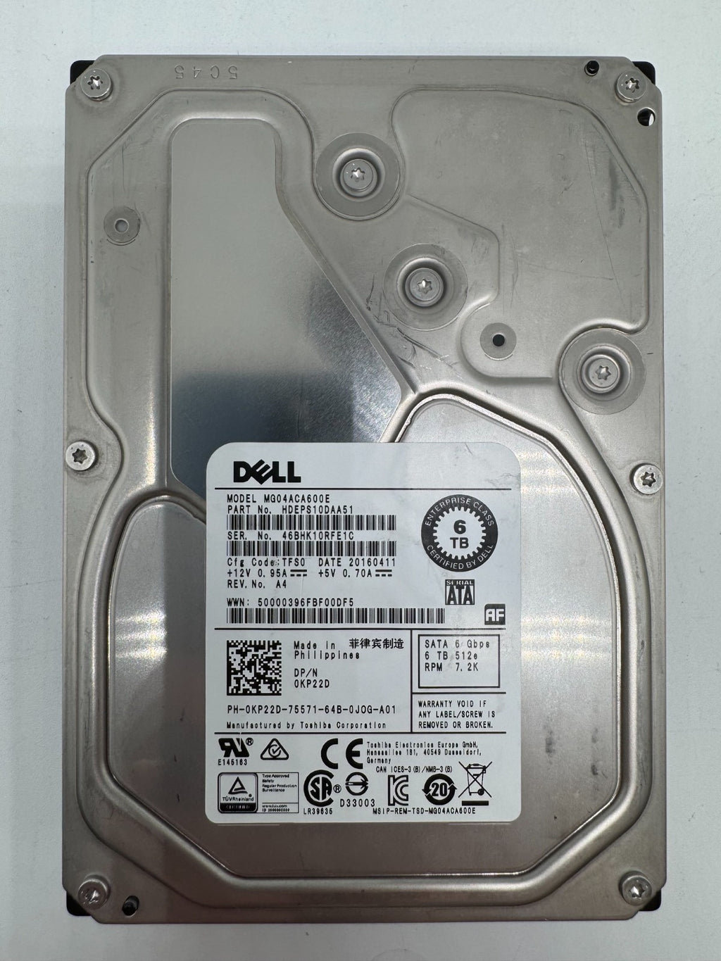 Toshiba MG04ACA600E Festplatte 6TB intern 3.5" SATA3 7200rpm NAS-geeignet 24/7