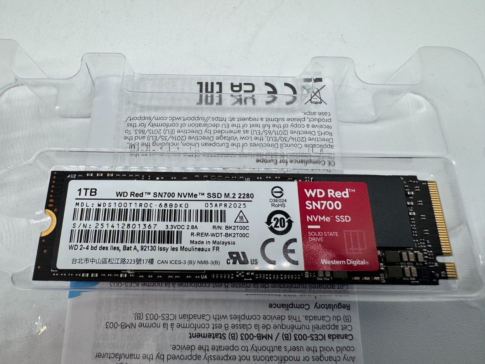 Western Digital Red SN700 1TB NVMe SSD interne Festplatte (WDS100T1R0C) -367
