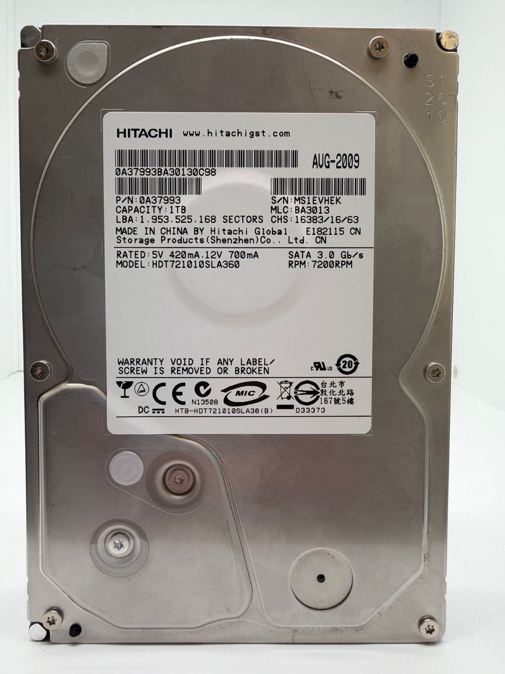 Hitachi HDT721010SLA360 interne Festplatte 1TB 3.5" SATA 7200rpm 1TB -HEK