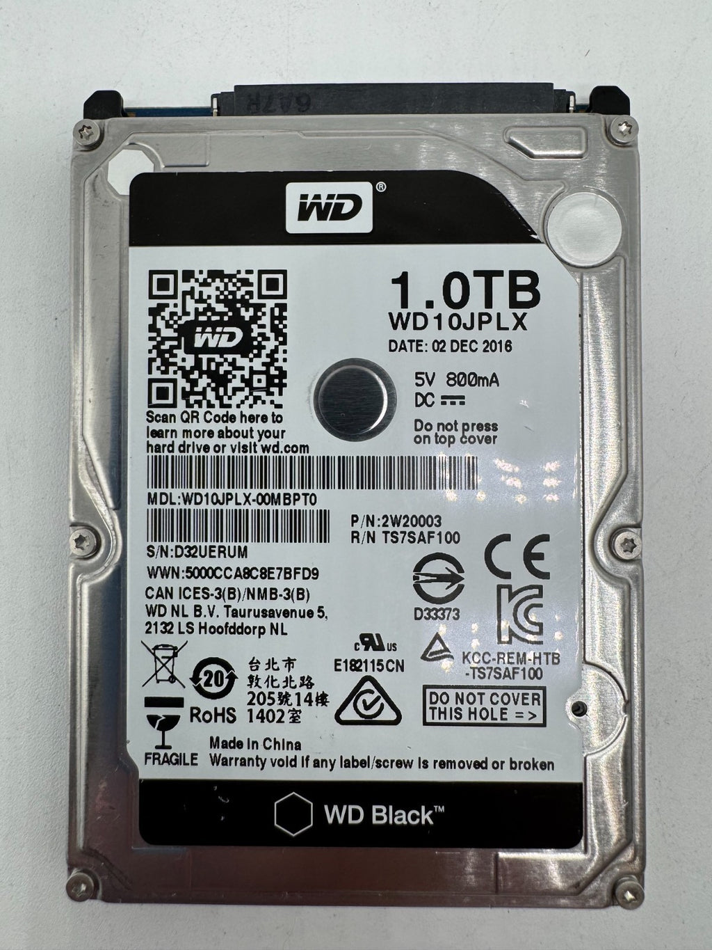 Western Digital WD Black WD10JPLX-00MBPT0 1TB Festplatte 2,5 Zoll 7200RPM SATA3
