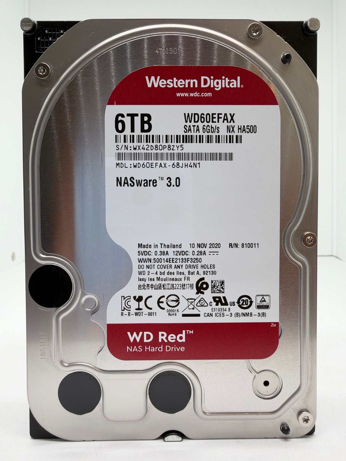 Western Digital WD RED WD60EFAX 6TB interne Festplatte 5400 RPM SATA3 -ZY5