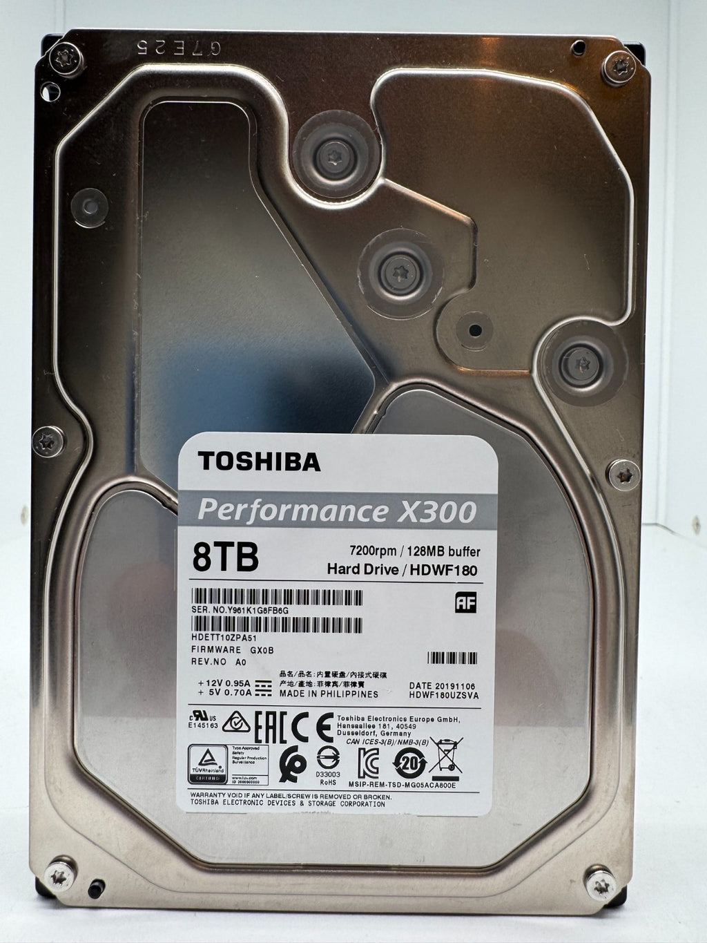 Toshiba HDWF180 X300 Festplatte 8TB intern 3.5" SATA3 7200rpm NAS HDWF180UZSVA