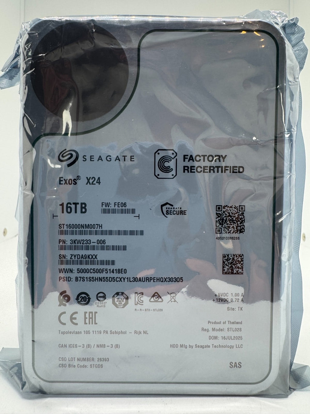 Seagate Exos X24 16TB interne Festplatte ST16000NM007H 3,5 Zoll SAS 16 TB -ref