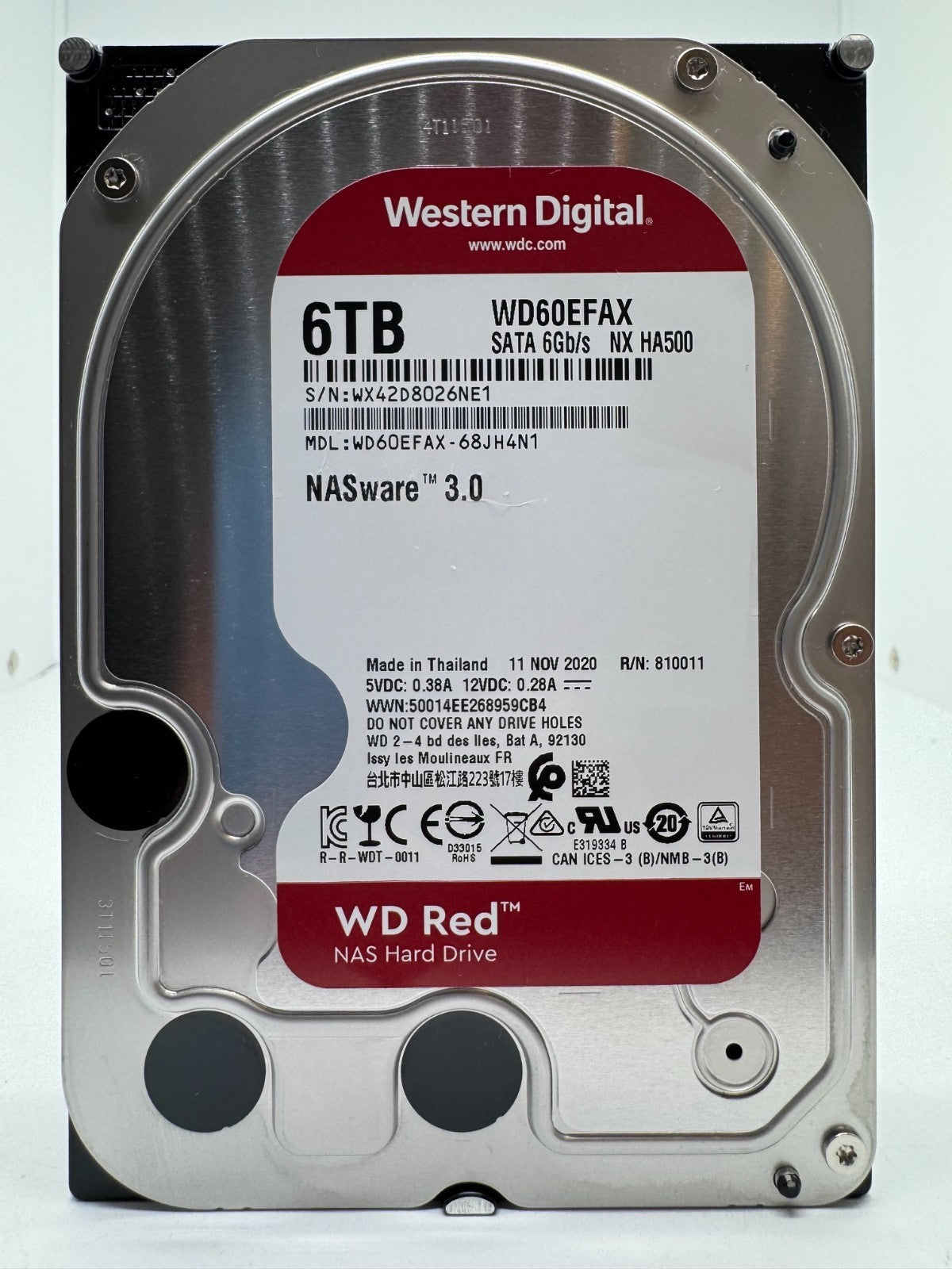 Western Digital WD RED WD60EFAX 6TB interne Festplatte 5400 RPM SATA3