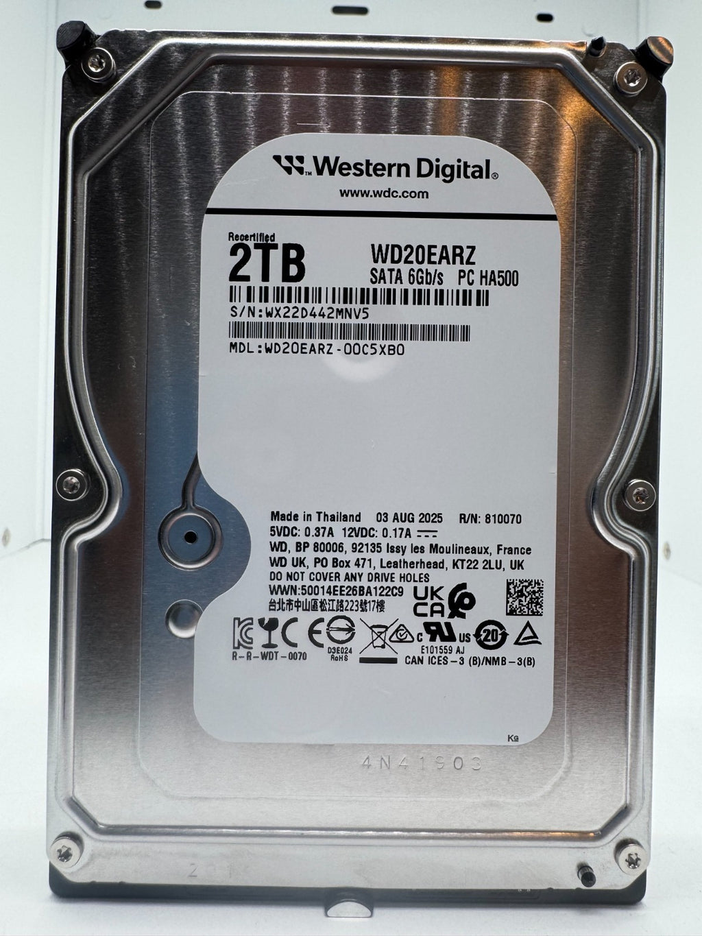 Western Digital WD Blue WD20EARZ - 2TB Festplatte 5400RPM SATA 3 -2 TB
