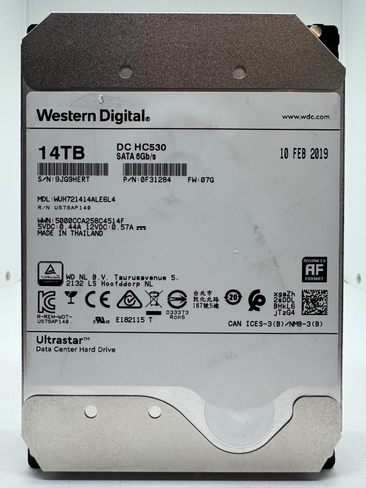 Western Digital Ultrastar DC HC530 14TB Festplatte SATA3 WUH721414ALE6L4 -ERT