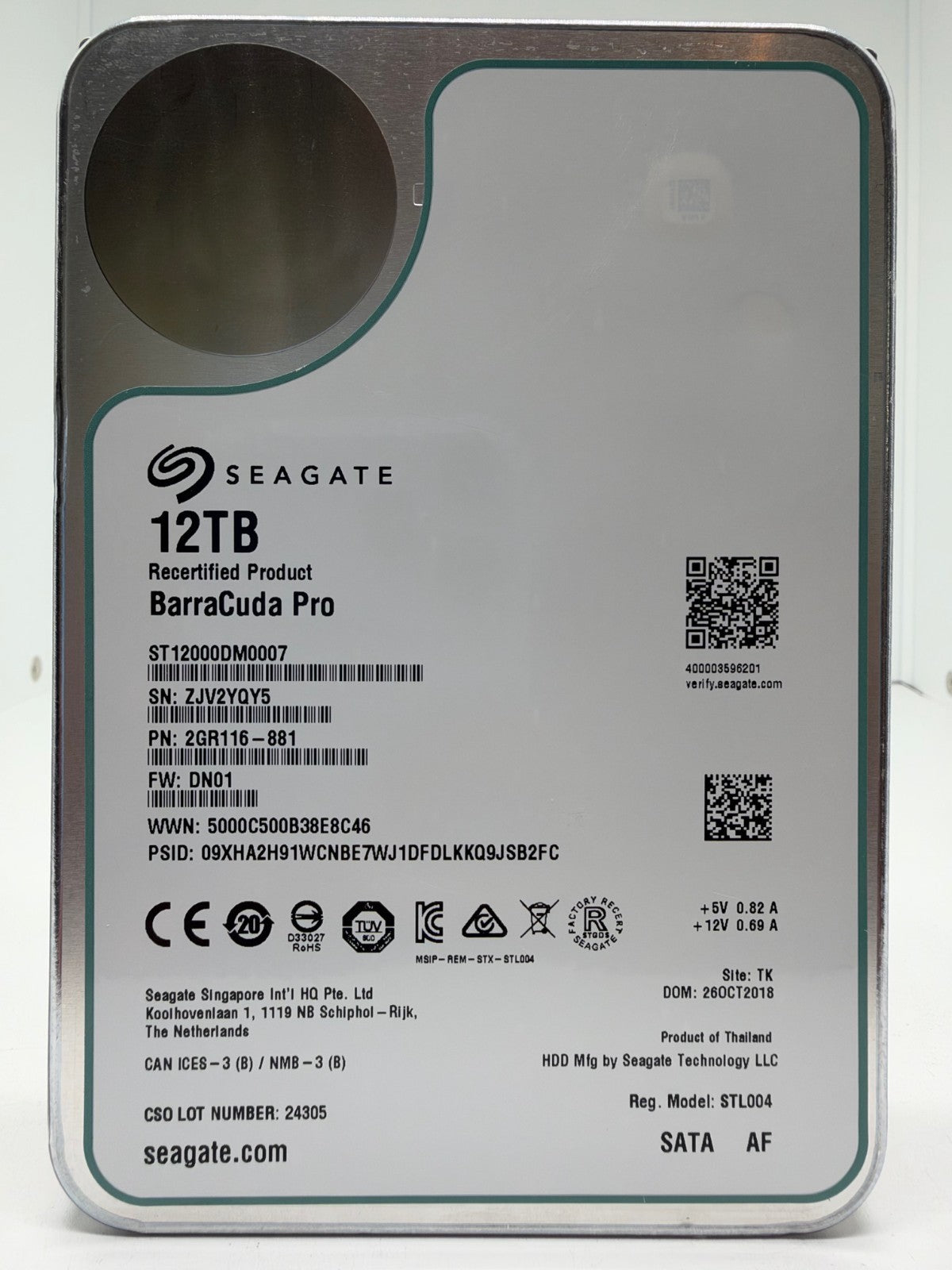 Seagate BarraCuda Pro 12TB interne Festplatte ST12000DM0007 SATA3 -QY5