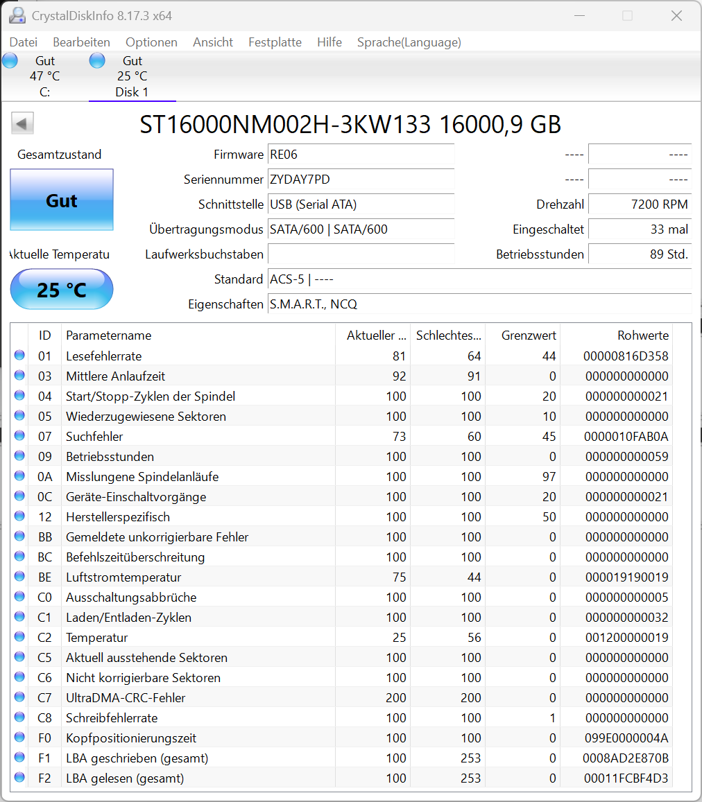 Seagate Exos X24 16TB interne Festplatte ST16000NM002H 3,5 Zoll SATA3 16 TB