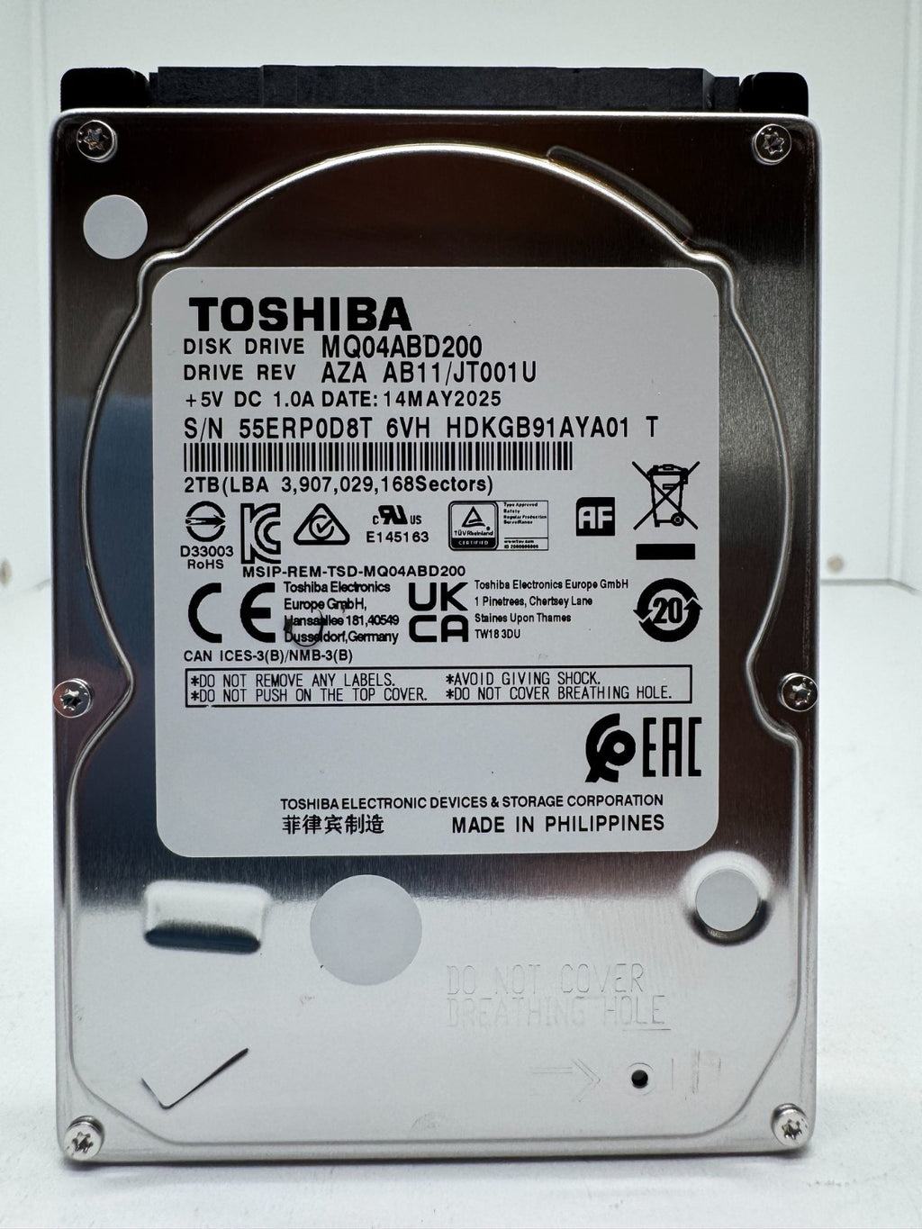 Toshiba MQ04ABD200 2TB Interne Festplatte SATA 2,5" HDD 5400upm