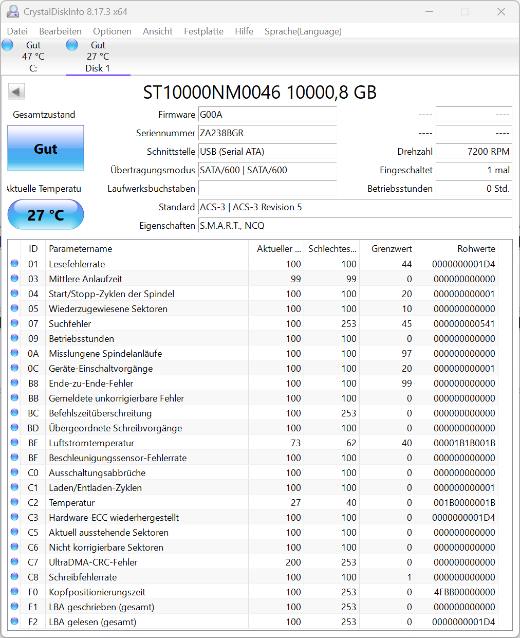 Seagate Enterprise Capacity (Exos X10) 10TB interne Festplatte ST10000NM0046 -GR