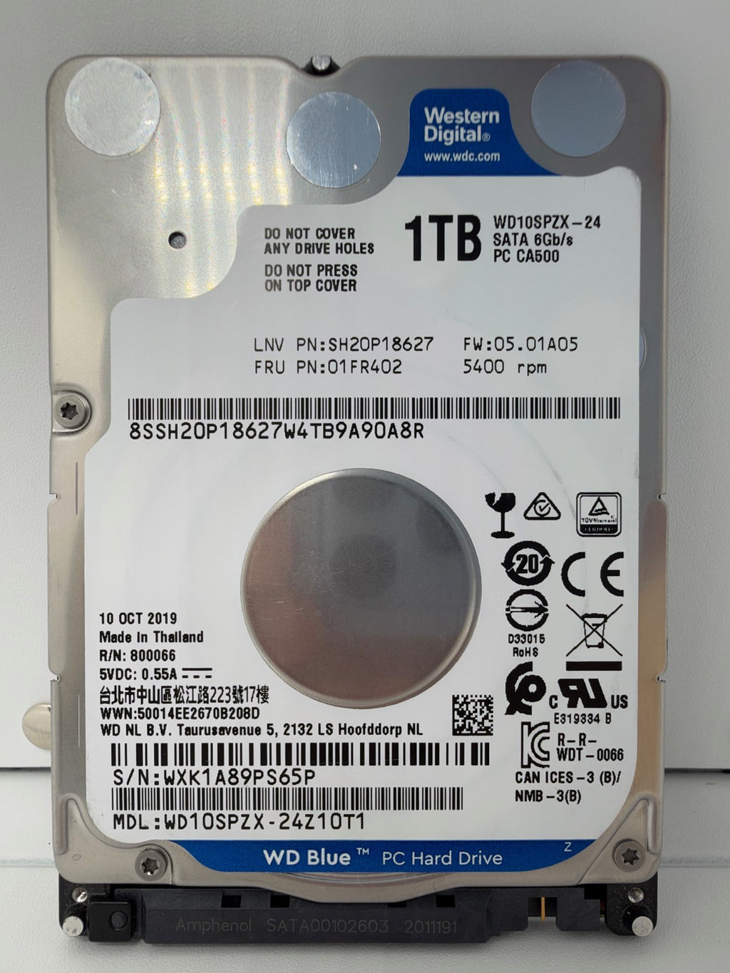 Western Digital WD10SPZX - WD Blue 1TB interne Festplatte 5400RPM 2,5 Zoll SATA3