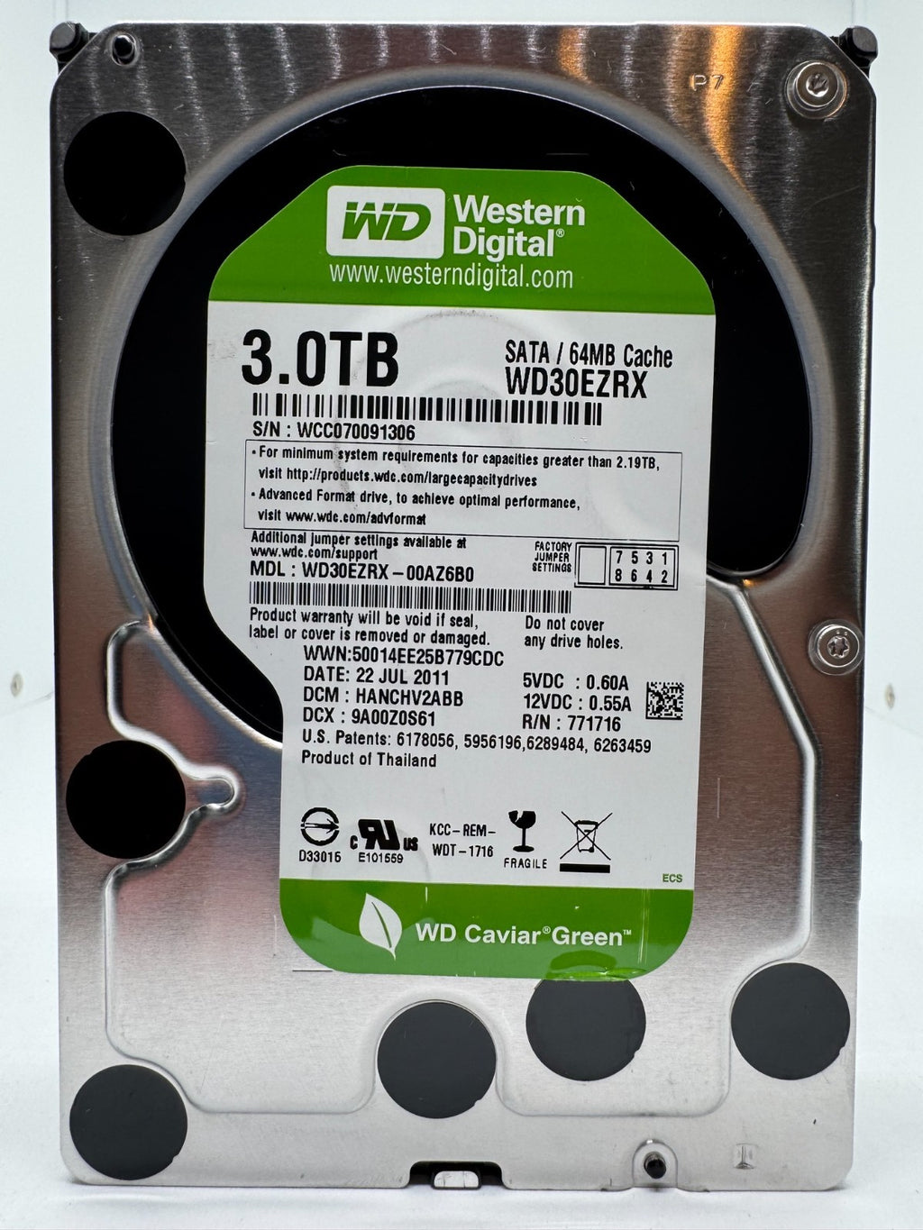Western Digital WD30EZRX - WD Green 3TB Festplatte 5400RPM SATA 3 -3 TB
