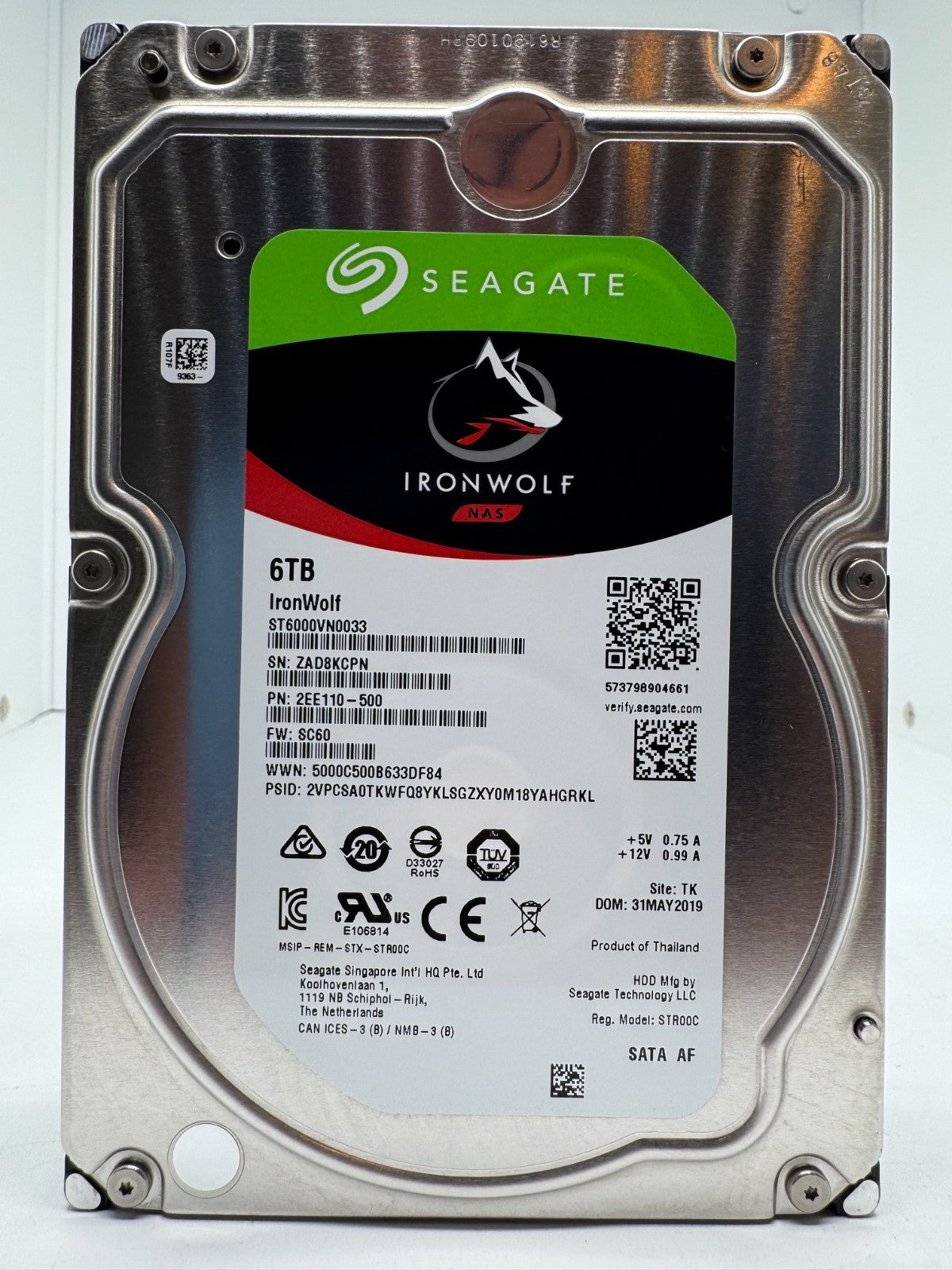 Seagate IronWolf ST6000VN0033 NAS HDD - 6TB 3,5 Zoll SATA3 CMR 6 TB