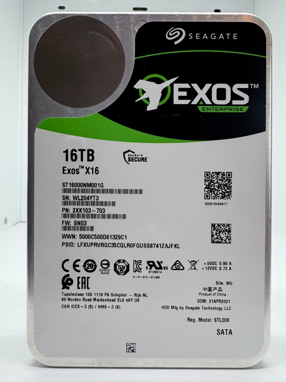 Seagate Exos X16 16TB interne Festplatte ST16000NM001G 3,5 Zoll SATA3 -YT3