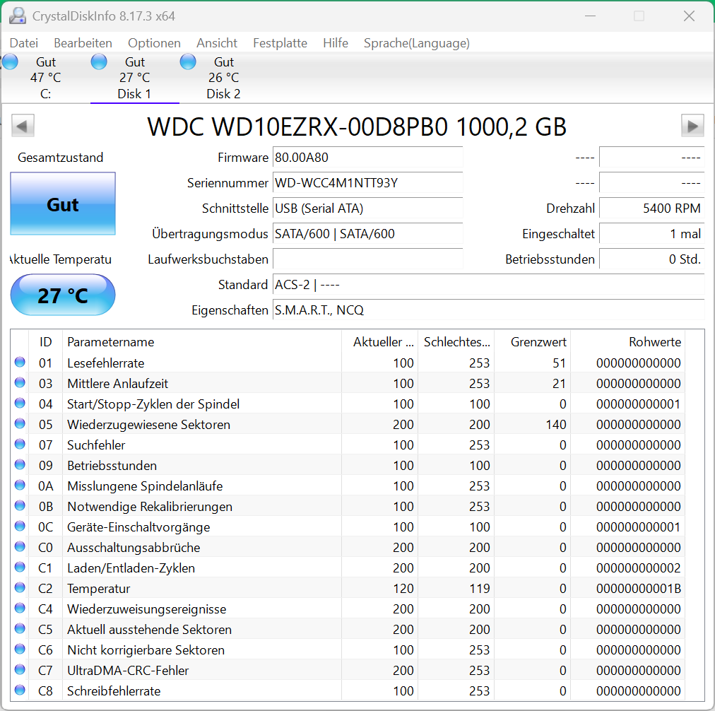 Western Digital WD10EZRX - WD Green 1TB Festplatte 5400RPM SATA 3 -1 TB