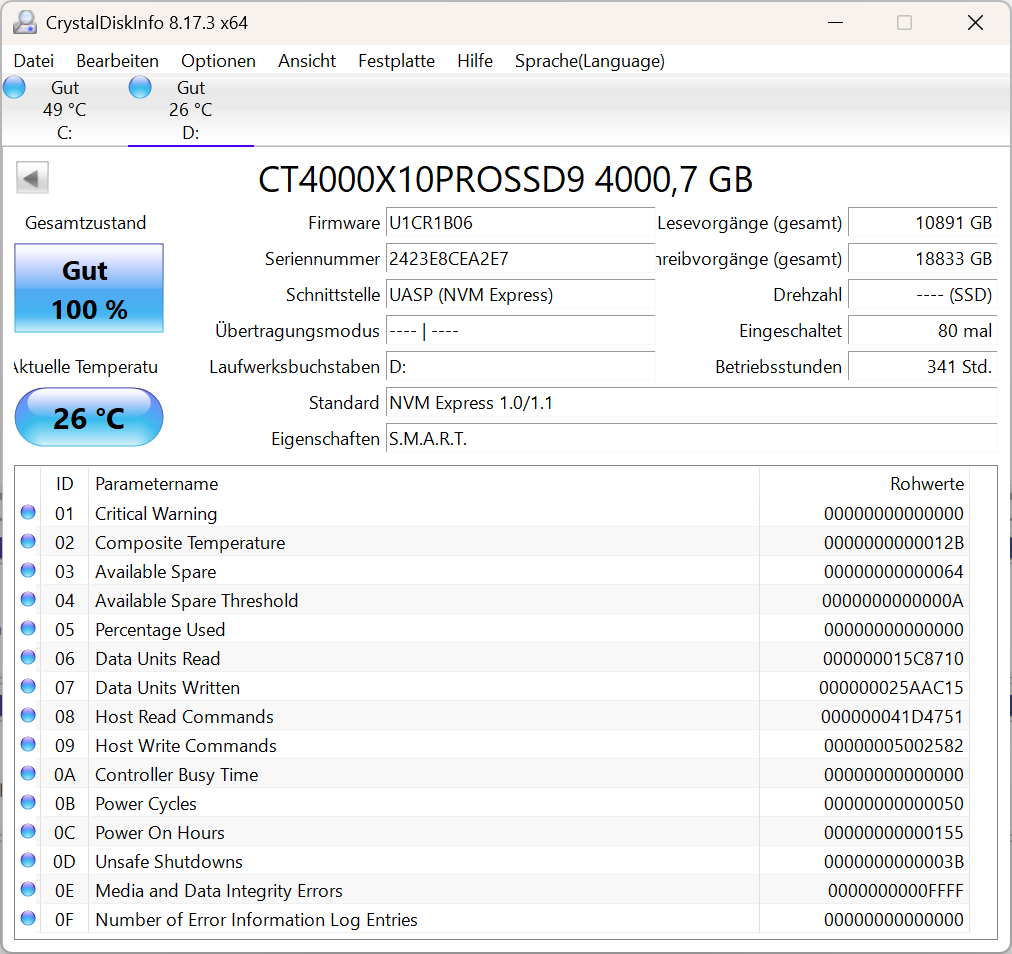 Crucial Portable SSD X10 Pro 4TB USB-C Tragbare externe SSD (CT4000X10PROSSD9)
