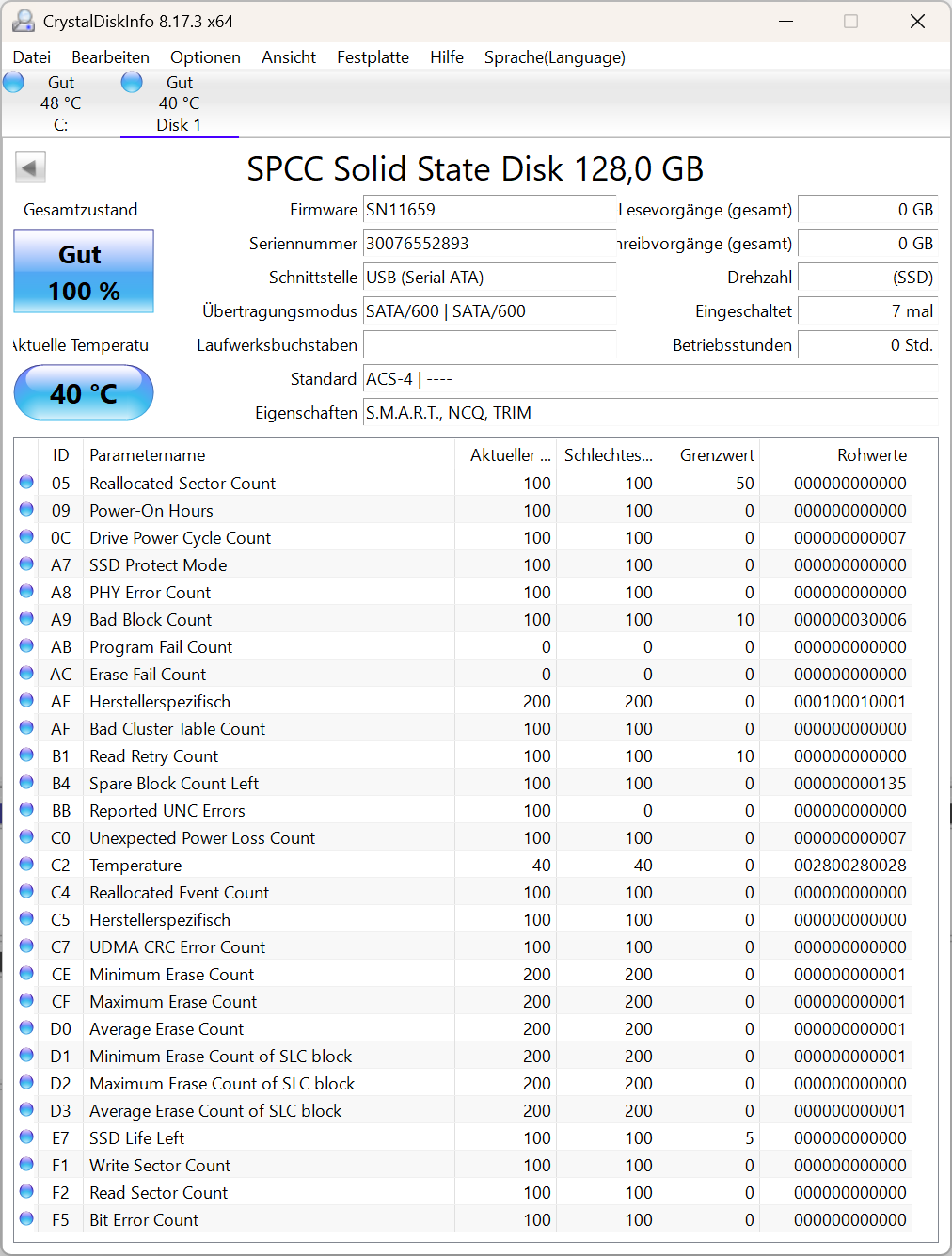 Silicon Power A55 128GB SSD interne Festplatte 2.5" SATA3 (SP128GBSS3A55S25)