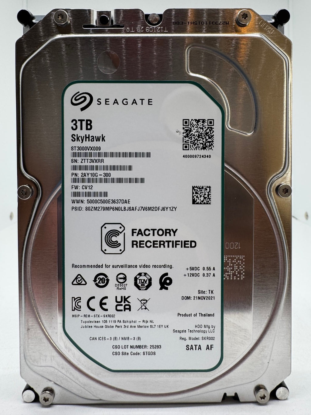 Seagate SkyHawk ST3000VX009 - 3TB 3,5 Zoll 5400UPM SATA3 3 TB CMR