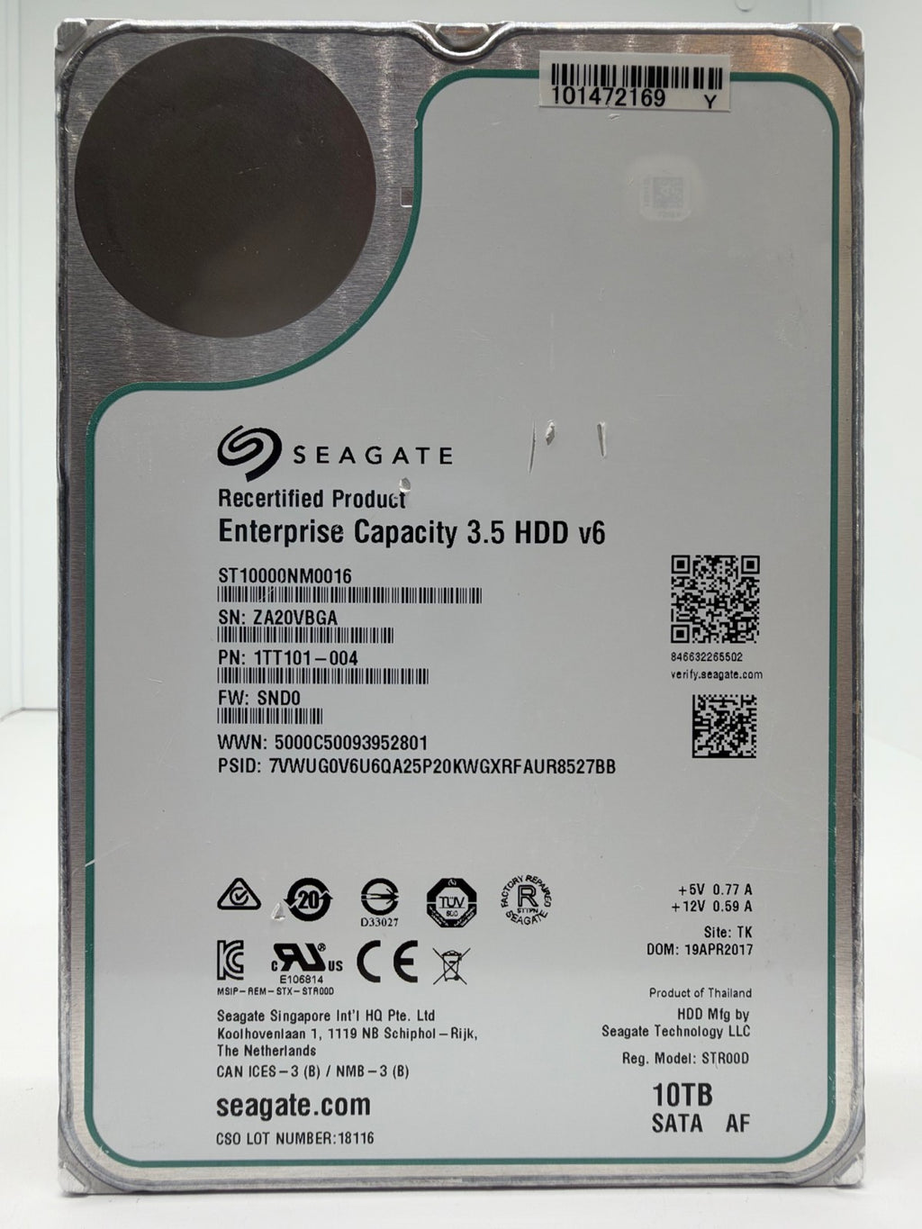 Seagate Enterprise Capacity (Exos X10) 10TB interne Festplatte ST10000NM0016 BGA