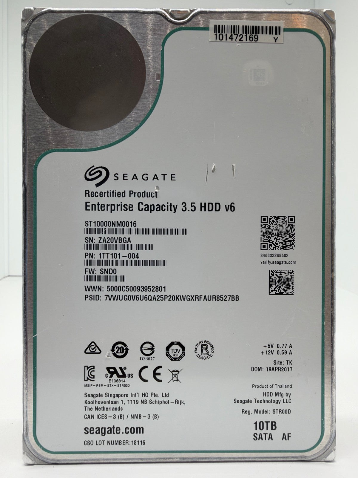Seagate Enterprise Capacity (Exos X10) 10TB interne Festplatte ST10000NM0016 BGA