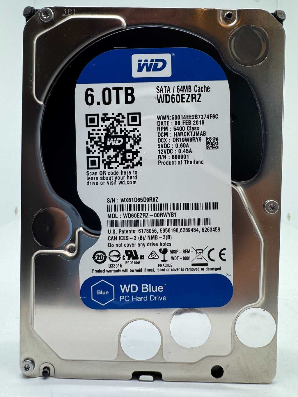 Western Digital WD60EZRZ - WD Blue 6TB Festplatte 5400RPM SATA 3 - 6 TB