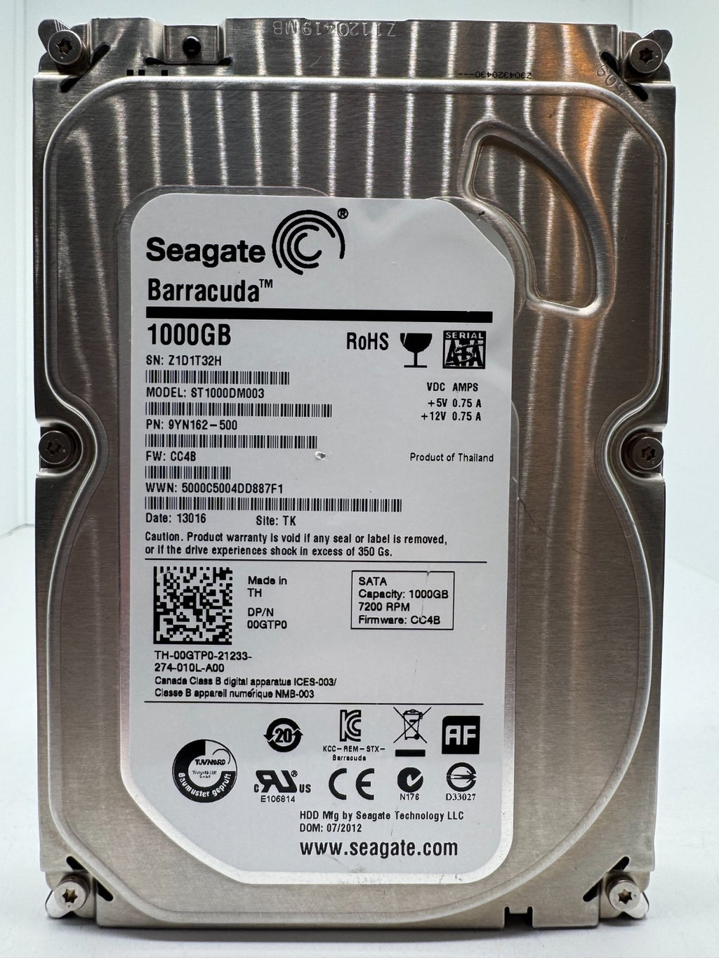 Seagate Barracuda ST1000DM003 Interne Festplatte 1TB 3,5" HDD SATA -32H