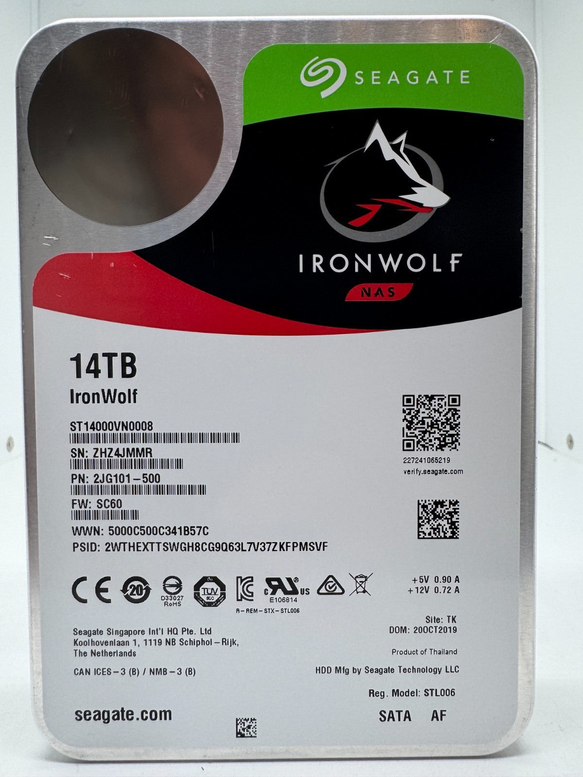 Seagate IronWolf ST14000VN0008 NAS HDD - 14TB 3,5 Zoll SATA3 CMR 14 TB