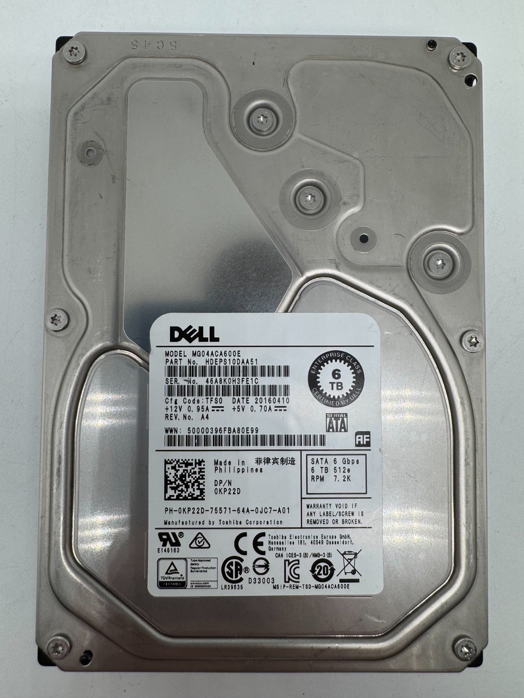 Toshiba MG04ACA600E Festplatte 6TB intern 3.5" SATA3 7200rpm NAS-geeignet 24/7