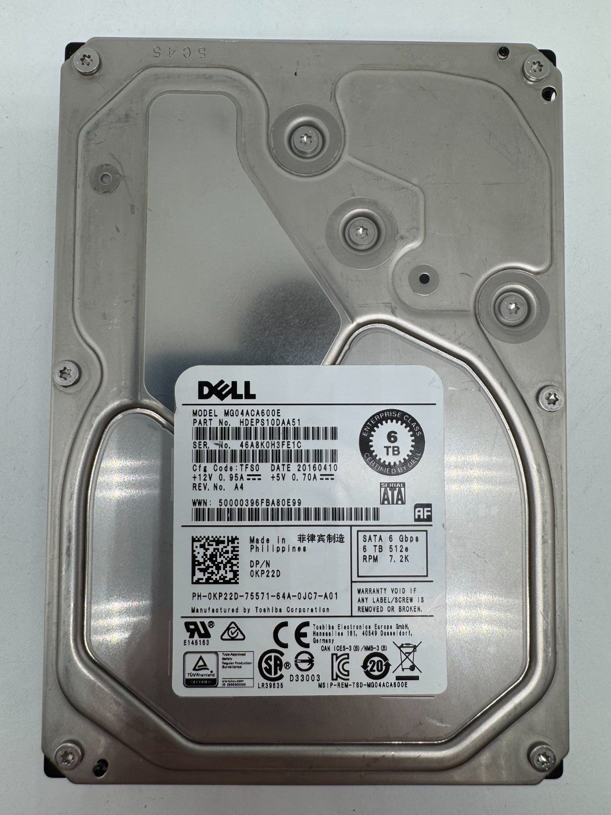 Toshiba MG04ACA600E Festplatte 6TB intern 3.5" SATA3 7200rpm NAS-geeignet 24/7