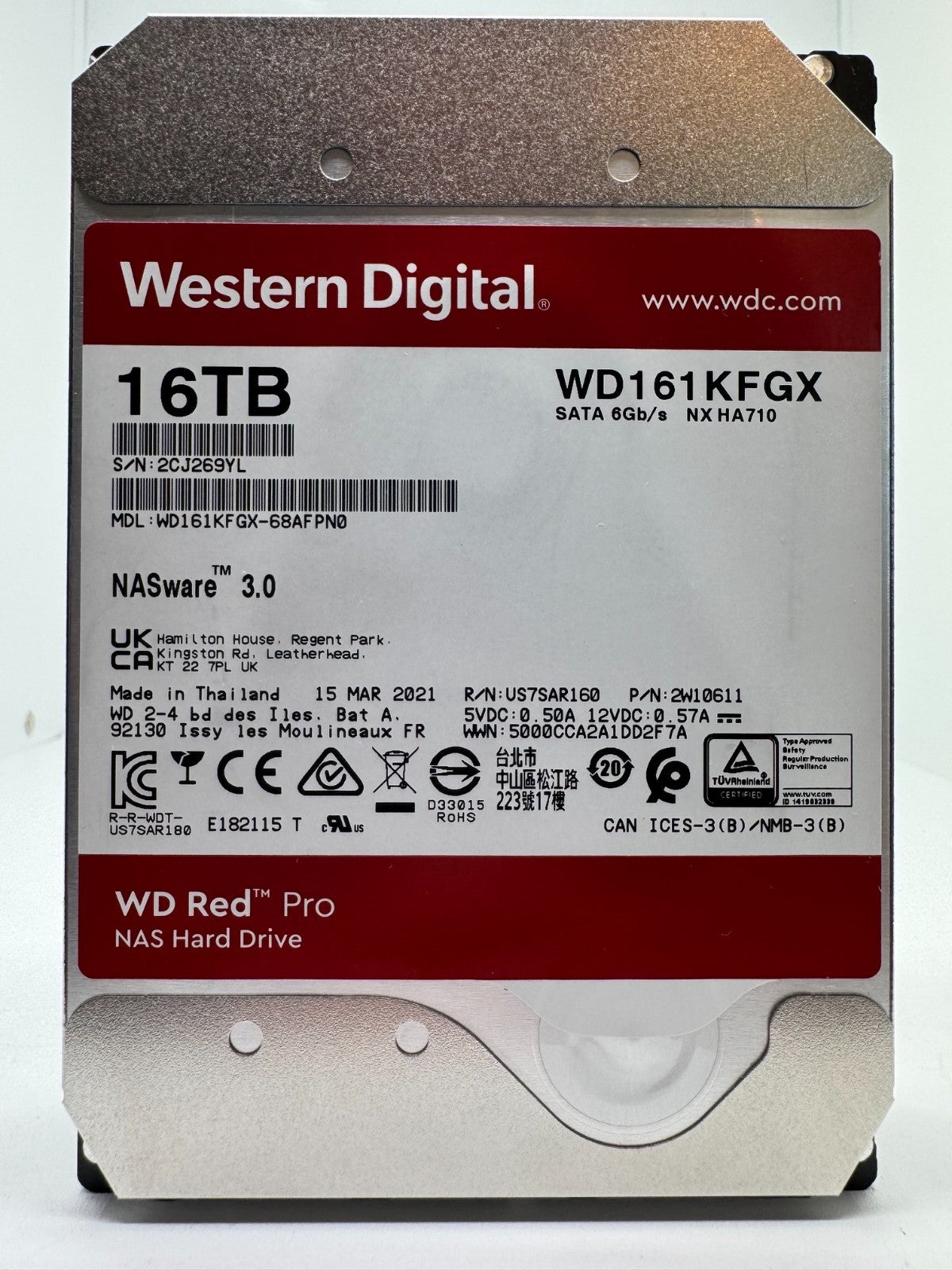 Western Digital WD RED Pro WD160KFGX 16TB interne Festplatte 7200 RPM SATA3
