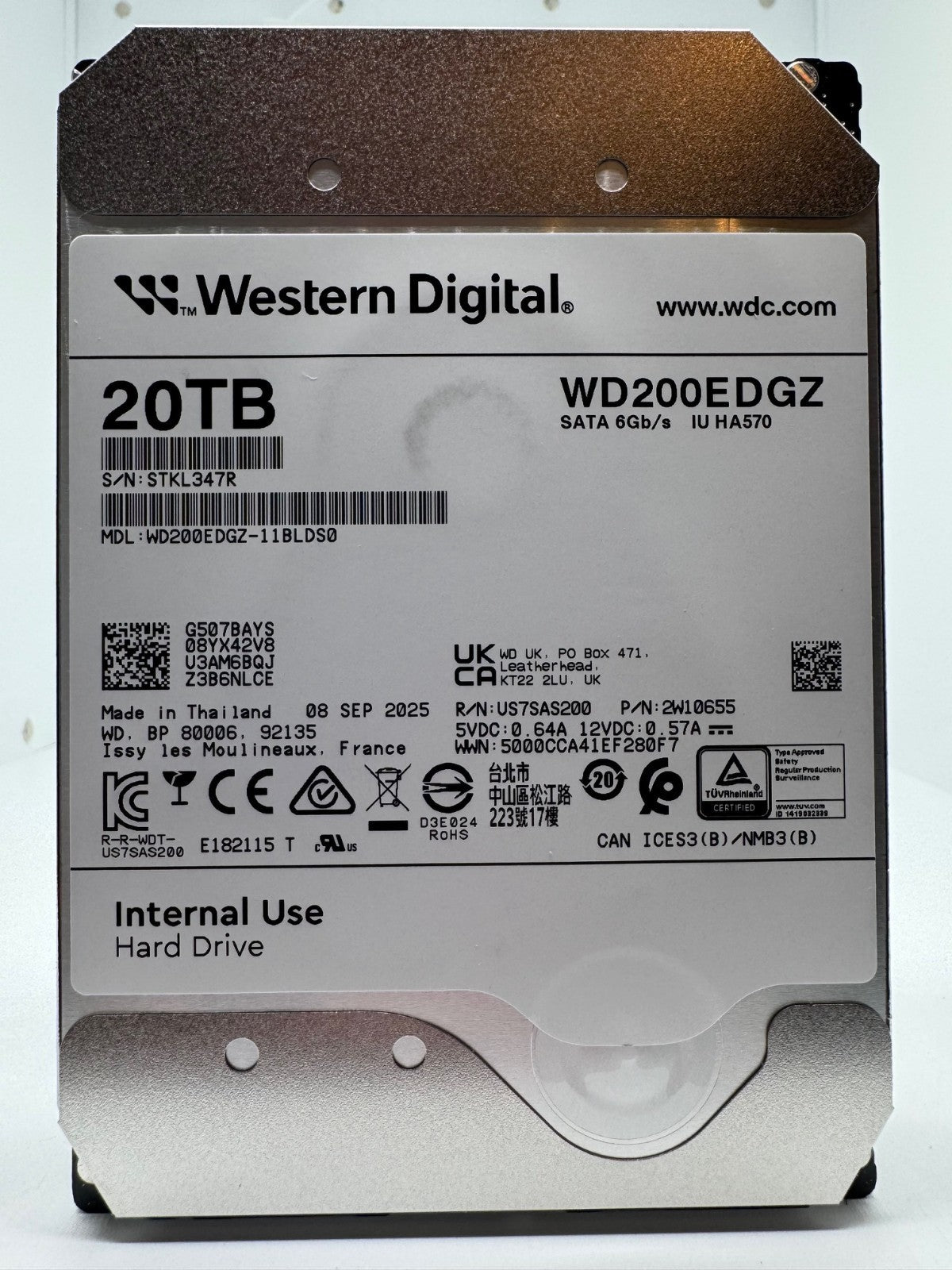 Western Digital WD200EDGZ interne Festplatte 20TB 7200upm SATA3 HDD 3,5 Zoll