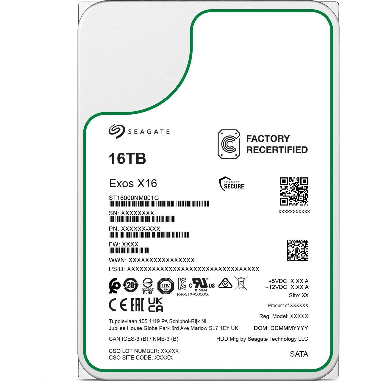 Seagate Exos X16 16TB interne Festplatte ST16000NM001G 3,5 Zoll SATA3