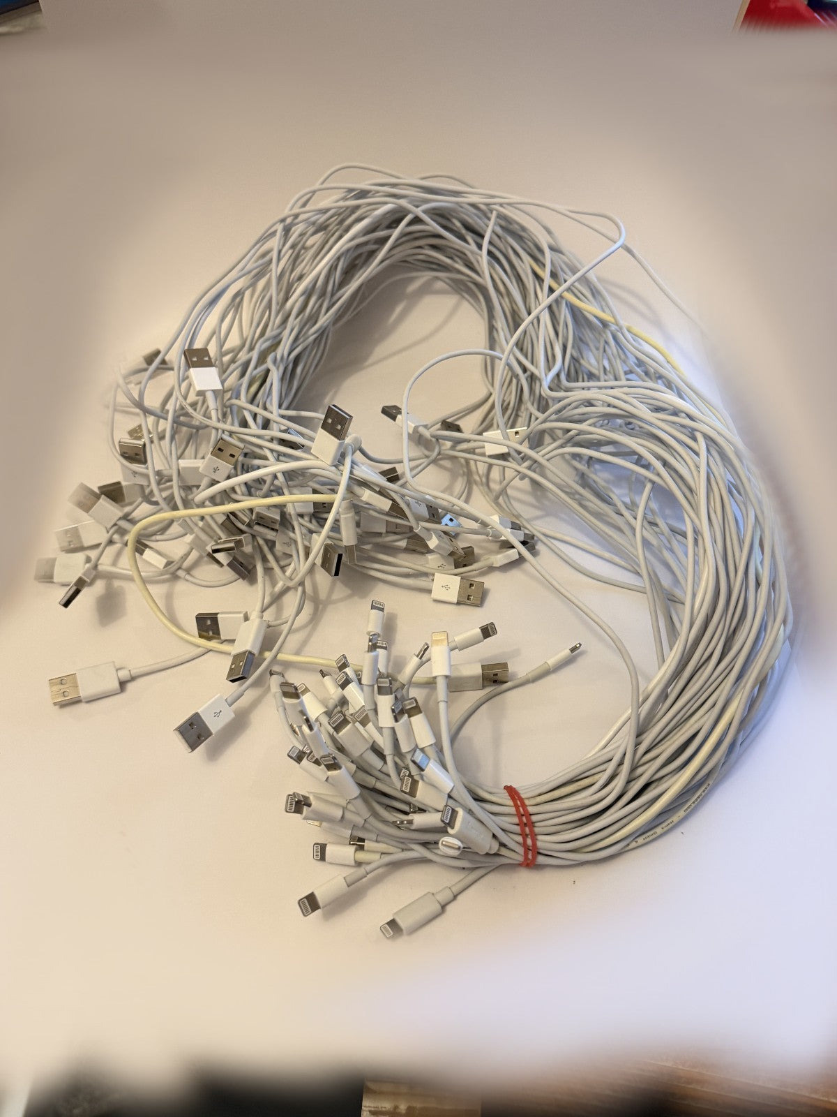 50 Stück Ladekabel Kabel für Apple iPhone 5, 6, 7, 8, X, 11, 12, 13, 14 USB-A