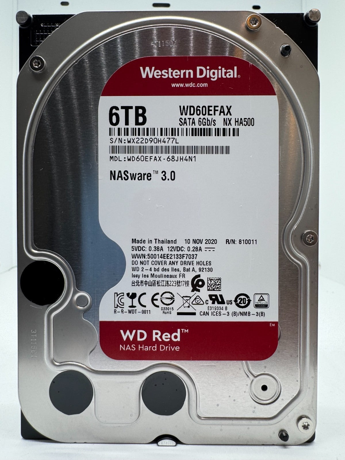 Western Digital WD RED WD60EFAX 6TB interne Festplatte 5400 RPM SATA3