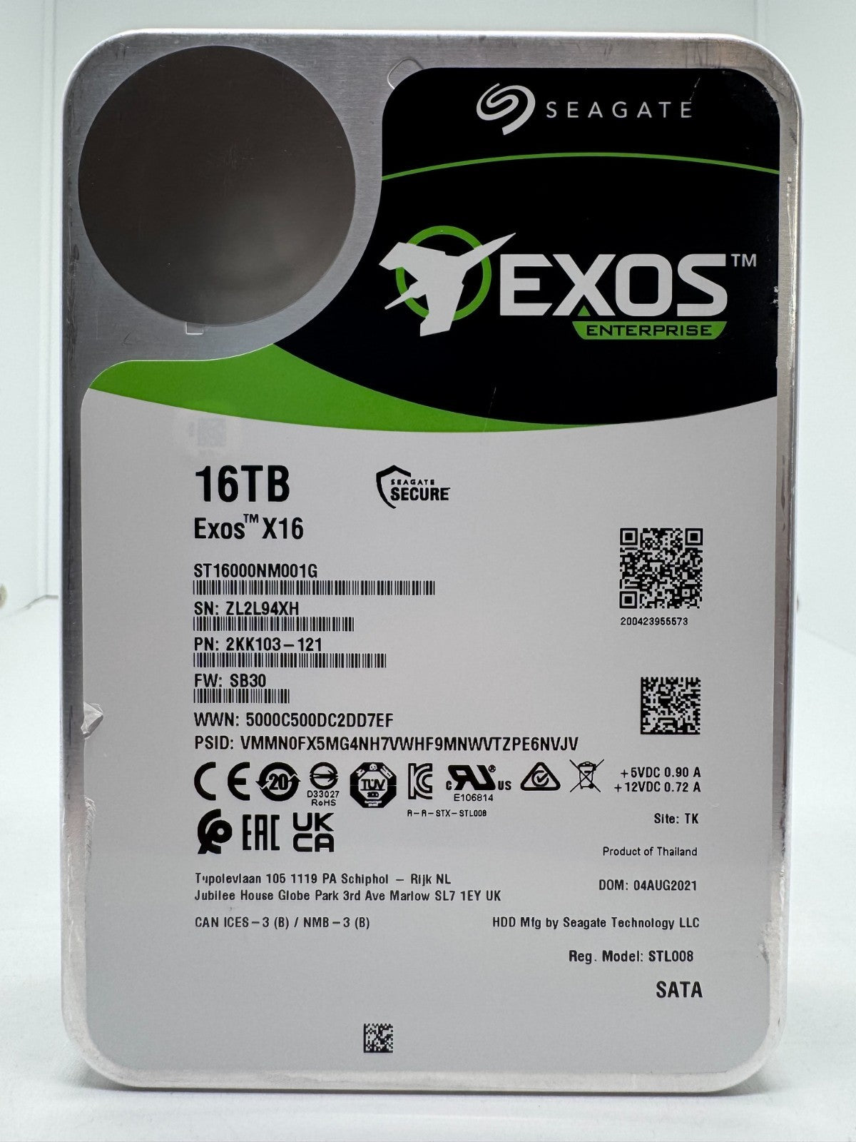 Seagate Exos X16 16TB interne Festplatte ST16000NM001G 3,5 Zoll SATA3 -4XH