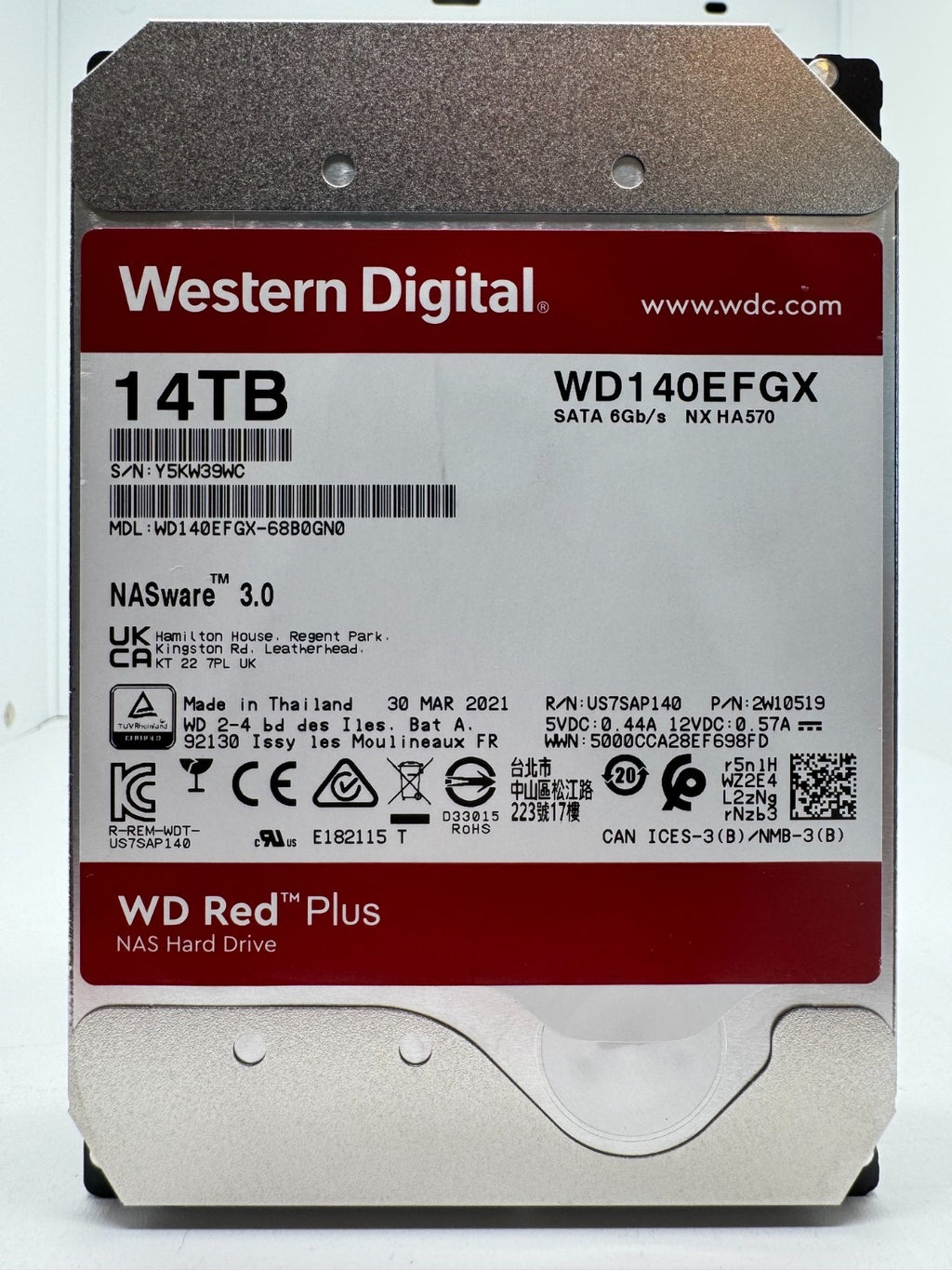 Western Digital WD RED Plus WD140EFGX 14TB interne Festplatte 7200 RPM SATA3