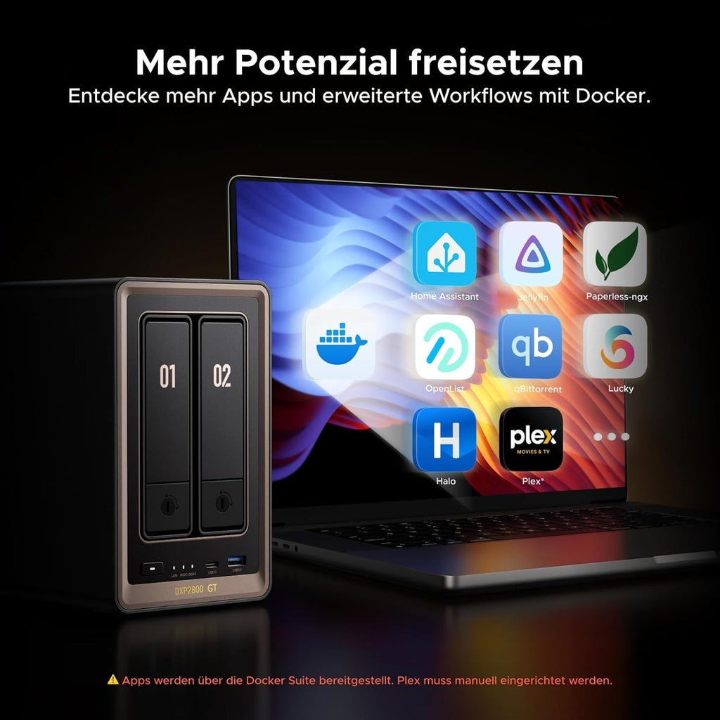Ugreen NASync DXP2800 GT inkl. 32TB (2x 16TB Bestpreis Festplatte) Desktop NAS