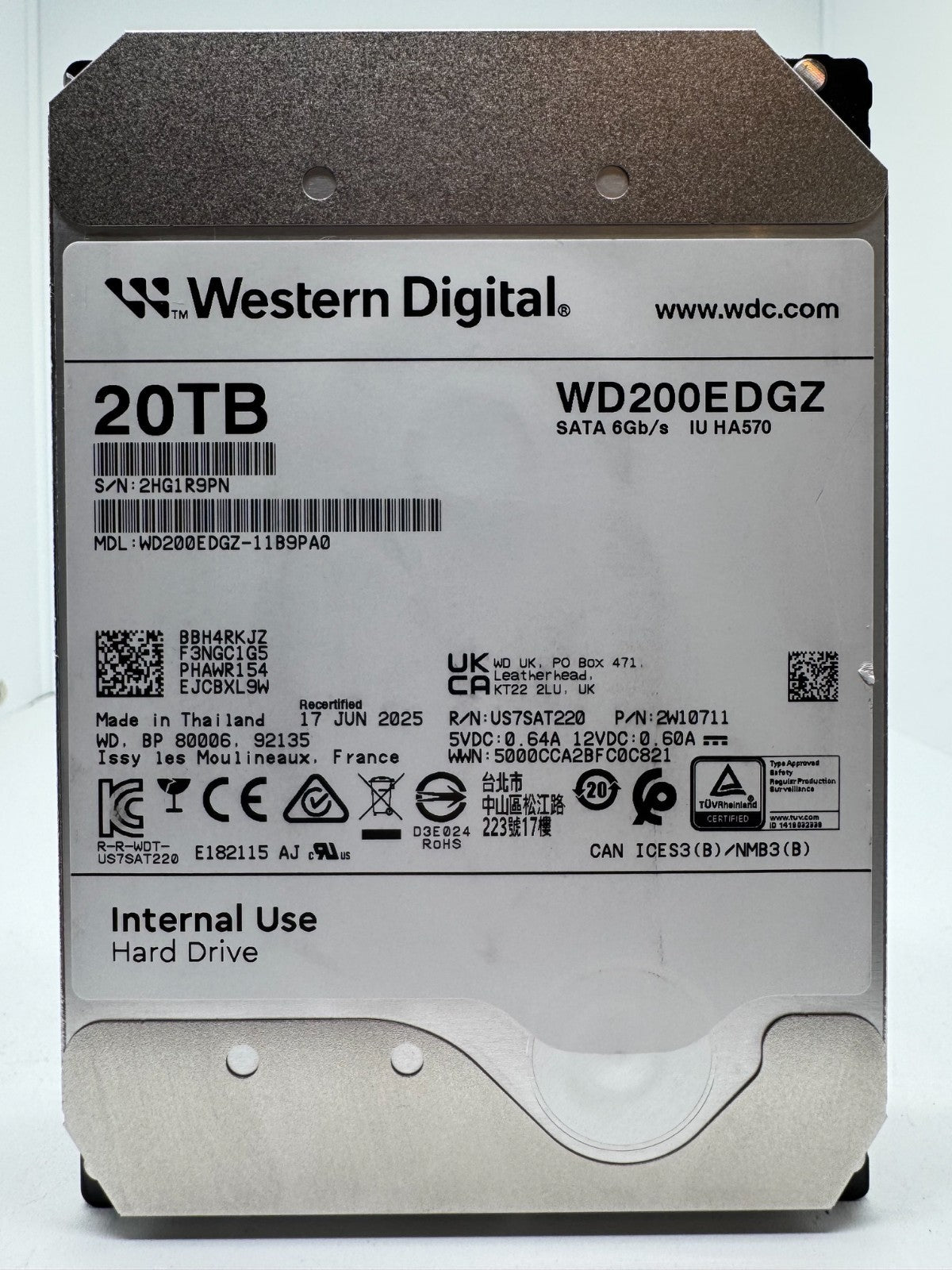 Western Digital WD200EDGZ interne Festplatte 20TB 7200upm SATA3 HDD 3,5 Zoll -r